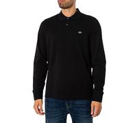 Gant for man. 2230 Shield pique polo shirt black (S), Casual, Cotton, Long sleeve