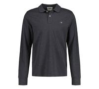 GANT Men's Reg Shield LS Pique Rugger Polo Shirt, Antracite Melange, L