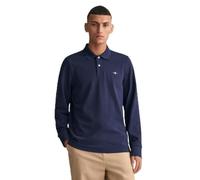 GANT Men's Reg Shield LS Pique Rugger Polo Shirt, Evening Blue, XL
