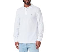 GANT Men's Reg Shield LS Pique Rugger Polo Shirt, White, M