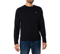 Men's GANT Mens Regular Fit Long Sleeve Shield Logo T-Shirt - Black - Size: 40/Regular