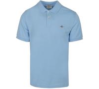 Men's GANT Mens Regular Fit Short Sleeve Shield Logo Pique Polo - Blue - Size: Regular/50
