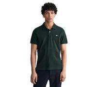 GANT Men's Reg Shield SS Pique Polo Shirt, Tartan Green, L