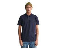 Gant Mens Regular Fit Tonal Shield Logo Short Sleeve Rugger - Blue Cotton - Size Medium