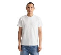 Embroidered Logo Cotton T-Shirt in Regular Fit with Short Sleeves Ecru