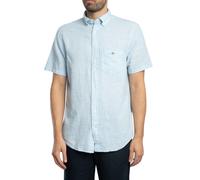 Regular Cotton Linen Short Sleeved Shirt Fresh Blue M