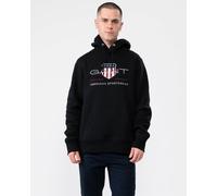 Gant Mens Regular FIt Archive Shield Pullover Hoodie - Black Cotton - Size Large