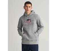 Gant Mens Regular FIt Archive Shield Pullover Hoodie - Grey - Size Large