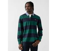 GANT Men's Reg Chambray Stripe Heavy Rugger T-Shirt, Deep Forest Green, XL