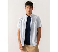 GANT Mens Regular Fit Classic Oxford Stripe Short Sleeve Shirt - 455 Light Blue - 455 Light Blue - XL