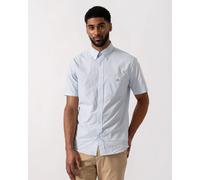 GANT Mens Regular Fit Classic Poplin Gingham Short Sleeve Shirt - 455 Light Blue - 455 Light Blue - XL