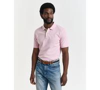 Gant Mens Regular-Fit Contrast Pique Ss Polo Shirt in Pink Cotton - Size Medium