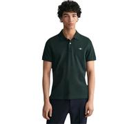 Gant Mens Regular Fit Embroidered Archive Shield Polo Shirt Tartan Green Cotton - Size Medium