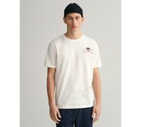 GANT Mens Regular Fit Embroidered Archive Shield T-Shirt - 110 White - 110 White - XL