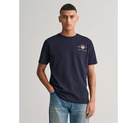 Gant Mens Regular Fit Embroidered Archive Shield T-Shirt - Navy Cotton - Size 2XL