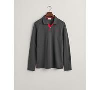 Gant Men's Contrast Pique Long Sleeve Polo Shirt XL Grey