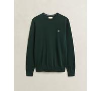 Gant Mens Regular Fit Long Sleeve Logo Detail Jumper in Dark Green Cotton - Size 2XL