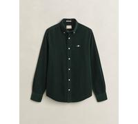 Gant Mens Regular Fit Long Sleeve Logo Detail Shirt - Dark Green Cotton - Size Large
