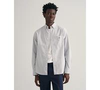 GANT Mens Regular Fit Long Sleeve Oxford Banker Stripe Shirt - 423 Persian Blue