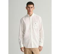 GANT Mens Regular Fit Long Sleeve Poplin Shirt - 110 White - 110 White - M