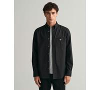 GANT Mens Regular Fit Long Sleeve Poplin Shirt - 5 Black - 5 Black - L