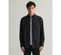 GANT Mens Regular Fit Long Sleeve Poplin Shirt - 5 Black - 5 Black - XL