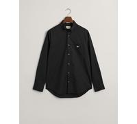Gant Mens Regular Fit Long Sleeve Poplin Shirt - Black Cotton - Size X-Large
