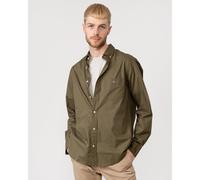 Gant Mens Regular Fit Long Sleeve Poplin Shirt - Green Cotton - Size Large