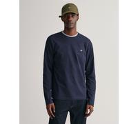 Gant Mens Regular Fit Long Sleeve Shield Logo T-Shirt - Blue material_cotton - Size Medium