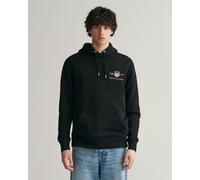 GANT Mens Regular Fit Medium Archive Shield Pullover Hoodie - 5 Black - 5 Black - XXL