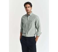 Gant Men's Regular Fit Pure Cotton Striped Oxford Shirt - Green Mix, Green Mix