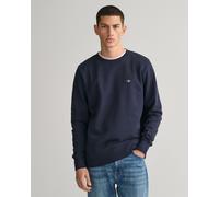 Gant Mens Regular Fit Shield Logo Crew Neck Sweatshirt - Blue - Size Medium
