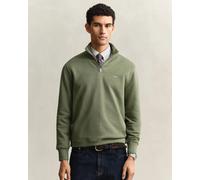 GANT Mens Regular Fit Shield Logo Half Zip Sweatshirt - 379 Dry Herb Green - 379 Dry Herb Green - XXL