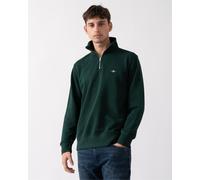 Gant Mens Regular Fit Shield Logo Half Zip Sweatshirt - Dark Green Cotton - Size X-Large