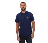 Gant Mens Regular Fit Shield Pique Polo in Navy Cotton - Size Medium