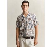 Gant Mens Regular Fit Shirt in Ivory Linen - Size X-Large
