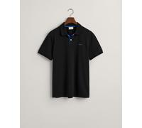 Gant Mens Regular Fit Short Sleeve Contrast Piqué Rugger - Black Cotton - Size 4XL