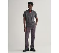 Gant Mens regular fit short sleeve contrast piqué rugger - Dark Grey Cotton - Size Medium