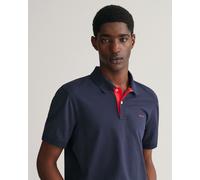 Gant Mens Regular Fit Short Sleeve Contrast Pique Rugger - White Cotton - Size 4XL