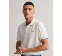 Gant Mens regular fit short sleeve contrast piqué rugger - White Cotton - Size Medium