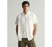 GANT Regular Fit Classic Oxford Short Sleeve Shirt, White, Size 2Xl, Men White