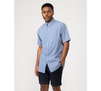 Men's GANT Mens Regular Fit Short Sleeve Poplin Gingham Shirt - Blue - Size: 44/Regular