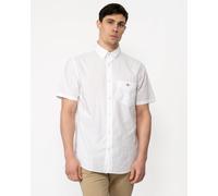 Gant Mens Regular Fit Short Sleeve Poplin Shirt - White Cotton - Size Large