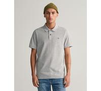 GANT Mens Regular Fit Short Sleeve Shield Logo Pique Polo NOS - 93 Grey Melange - 93 Grey Melange - L