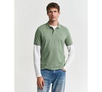Gant Mens Regular Fit Short Sleeve Shield Logo Pique Polo - Olive Cotton - Size 2XL