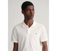 Gant Mens Regular Fit Short Sleeve Shield Logo Pique Polo - White cotton - Size 5XL