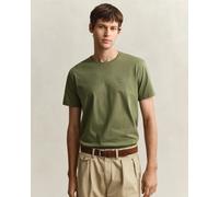 GANT Mens Regular Fit Short Sleeve Shield Logo T-Shirt - 379 Dry Herb Green