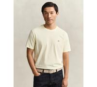 GANT Mens Regular Fit Short Sleeve Shield Logo T-Shirt - 713 Vanilla Yellow - 713 Vanilla Yellow - L