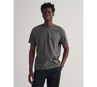 GANT Mens Regular Fit Short Sleeve Shield Logo T-Shirt - 95 Anthracite Melange