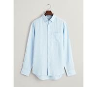 Gant Mens Regular Linen Long Sleeve Shirt - Blue - Size X-Large